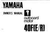 Thumbnail Yamaha outboard 40 HP to-stroke owners manual