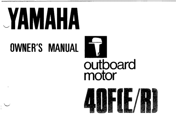 Product picture Yamaha outboard 40 HP to-stroke owners manual